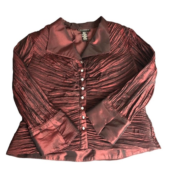 Cachet Jackets & Blazers - Vintage Cachet Cocktail Jacket Women's Size 16 Cranberry Rhinestone  Buttons